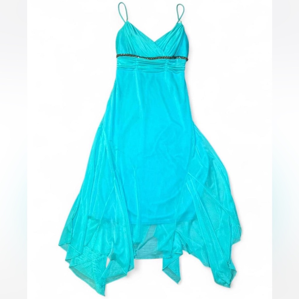 Teeze Me Turquoise Dress with Black Trim